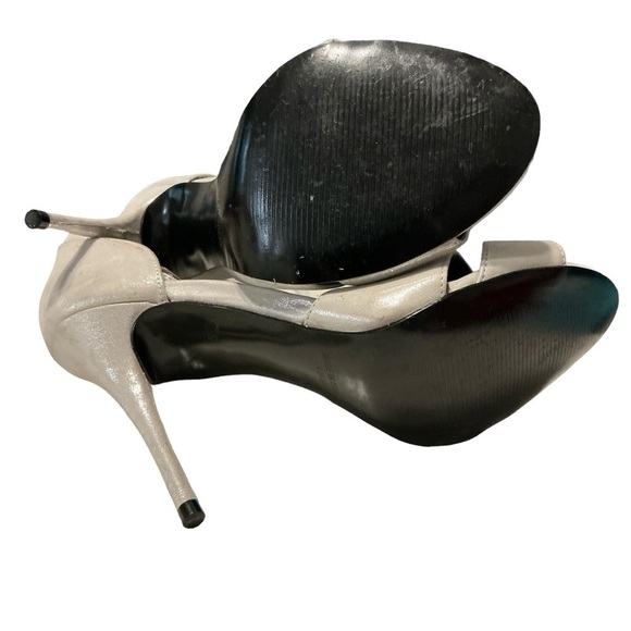Anthropologie Arricci silver pee toe heel size 8.5 - Picture 5 of 5